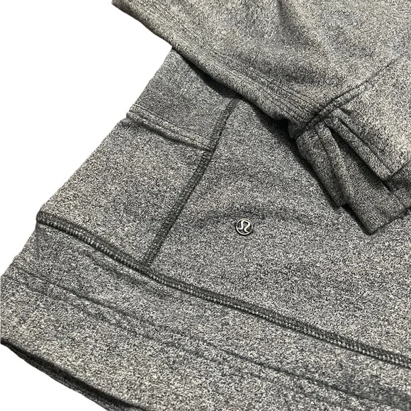 Lululemon Women’s Size 4 Hoodie Snap Close Yoga Jacket Oversized Hood Gray FLAWS - Picture 12 of 15